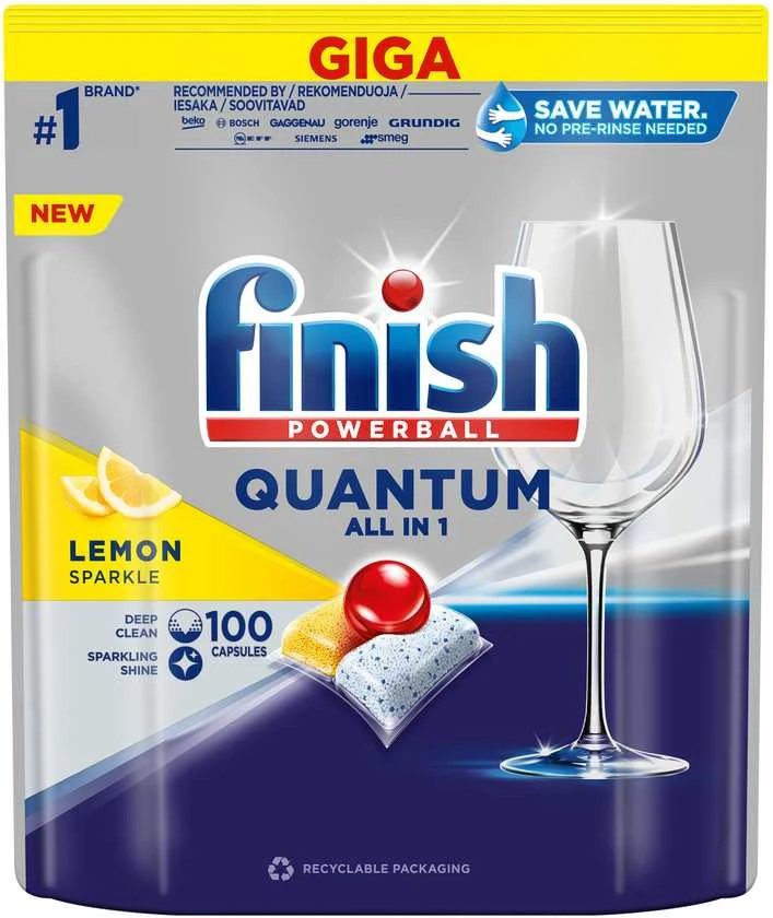 Indaplovių tabletės Finish Quantum, 100 vnt.