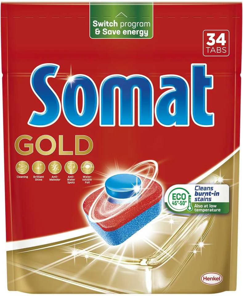 Indaplovių tabletės Somat auksinis, 34 vnt.