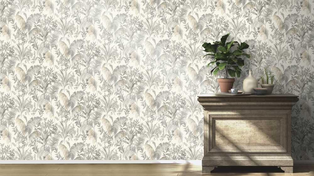 Rasch Wallpaper vinyl 481945 pilka