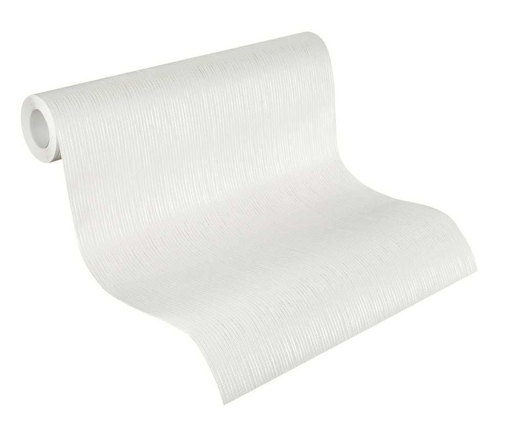 Rasch Wallpaper Vinyl 754001 Plain Baltas