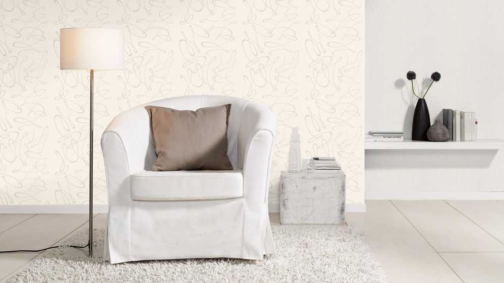 Rasch Wallpaper Vinyl 754001 Plain Baltas