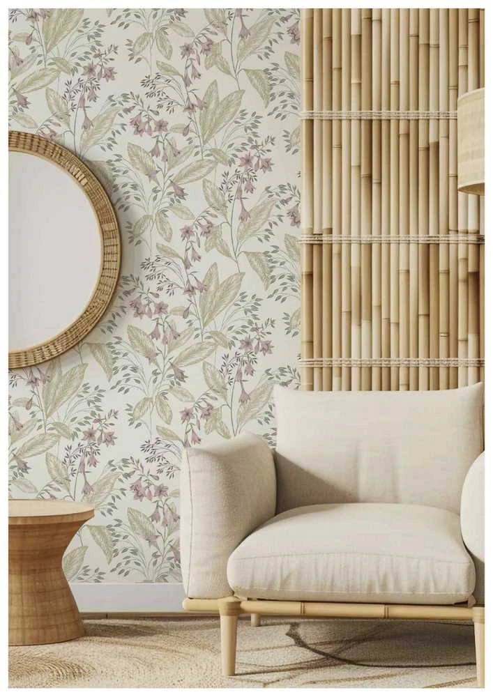 Rasch Wallpaper Vinyl 794434 BOTANICAL GR Rožinė