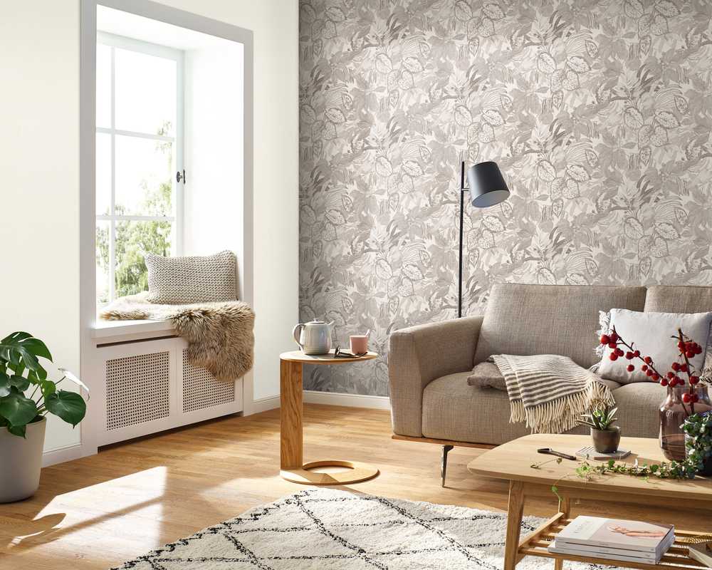 Rasch Wallpaper Vinyl 983029 Botanical rusvai gelsvas