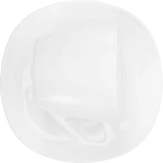 Puodelis su lėkštute Okko, baltas, 0.22 l