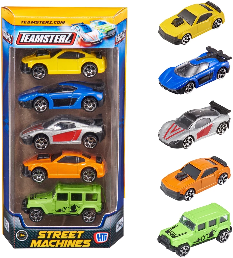 TEAMSTERZ Gatvės automobiliai, 5 vnt., 7,5cm