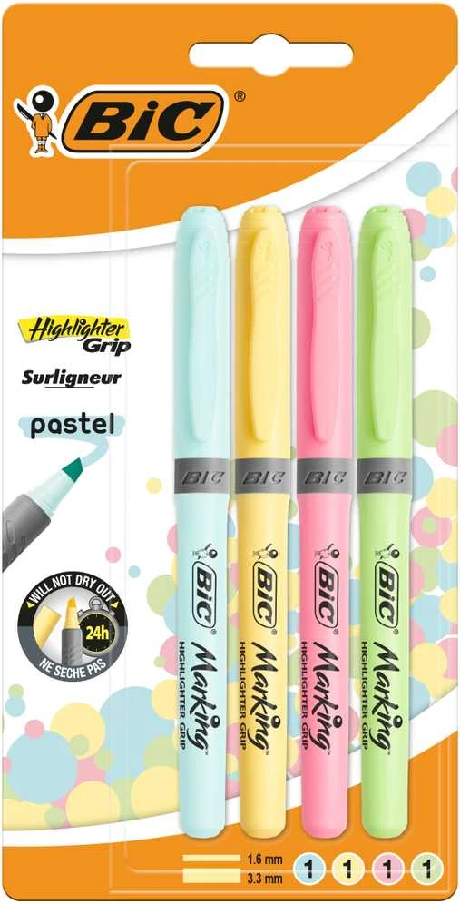 Teksto žymeklis Bic Pastel 964859, 4 vnt.