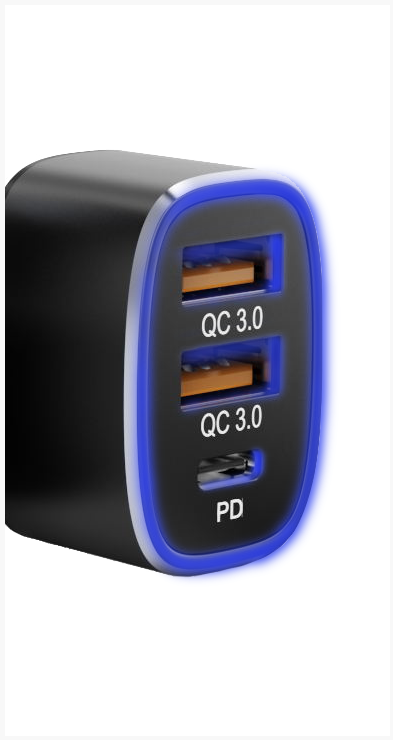 Tellur automobilinis įkroviklis FCC9, 56W, 9A (2XQC 3.0 + PD20W) juodos spalvos