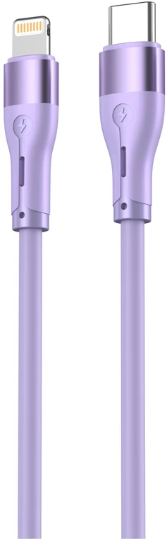 Tellur silikoninis USB-C į Lightning laidas PD 30 W, 1 m, violetinis