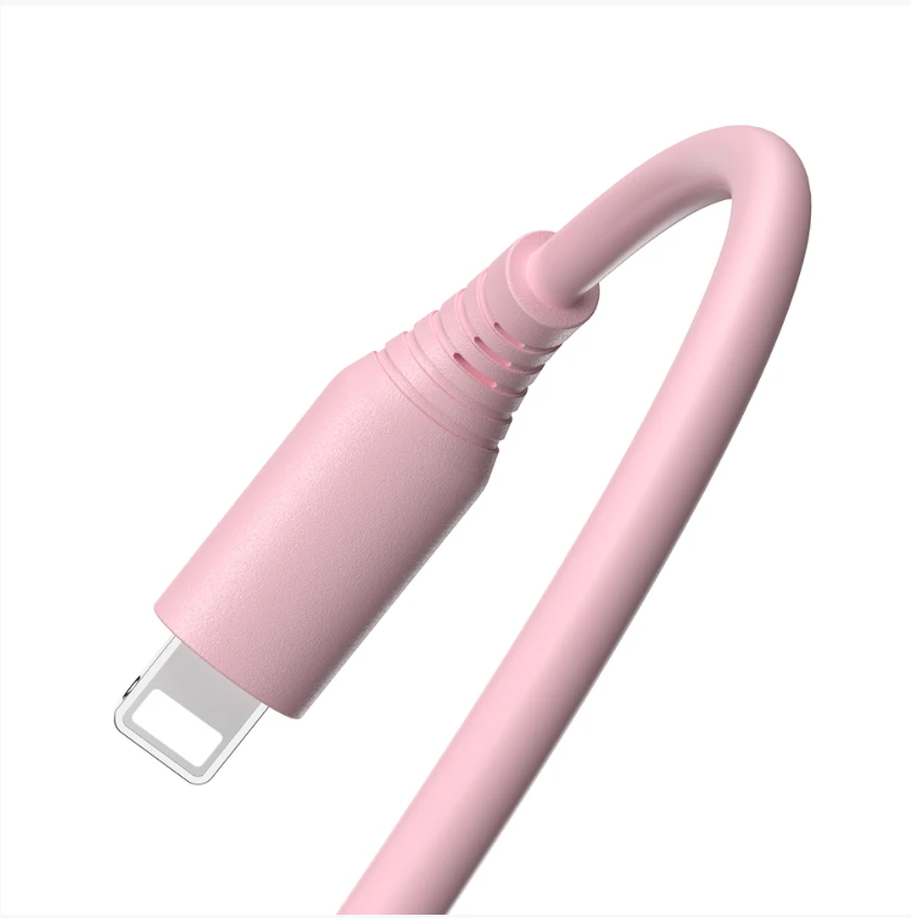 Tellur Silikono USB į Lightning kabelis 3A 1m rožinis
