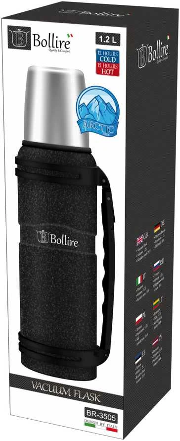 Termosas BOLLIRE, juodos sp., 1,2 l