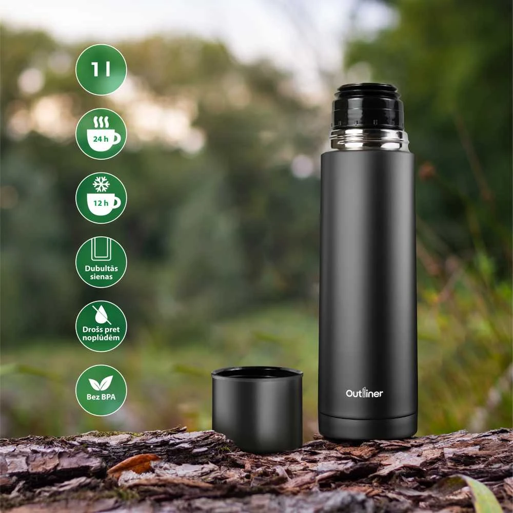 Termosas Outliner TRXG-7919, 1 l, juoda sp.
