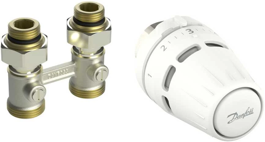 Danfoss Rinkinys 2-elementowy Regus M30x1.5 + RLV-KB 1/2'' kątowy