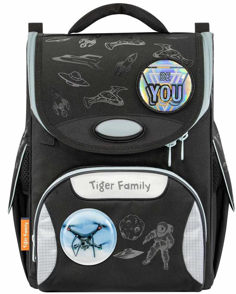 Tiger_Family Mokyklinė kuprinė TGNQ-107A(1), juoda, 31x19x35 cm