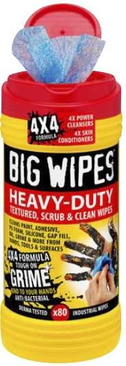 Valymo servetėlės BIG WIPES HEAVY DUTY, 80 vnt.