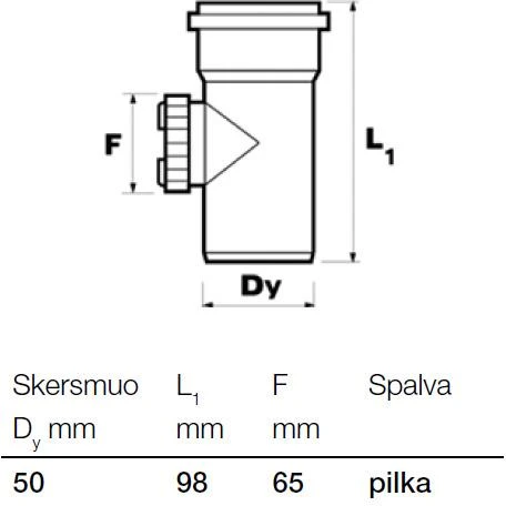 Wavin Baltic Vidaus kanalizacijos pravala WAVIN OPTIMA su dangteliu, d 50