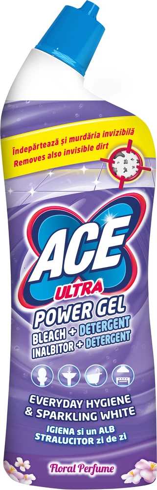 Tualeto valiklis ACE ULTRA POWER GEL FLOWERS, 750 ml, gėlių aromato