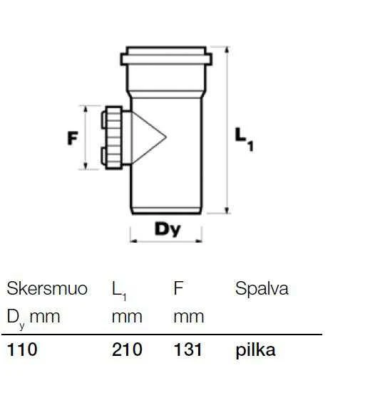 Pravalymo liukas vidaus kanalizacijai Wavin Optima, 110 mm