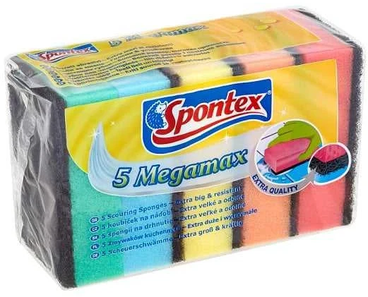 Tīrīšanas sūklis Spontex Megamax, daudzkrāsaina, 5 gab.