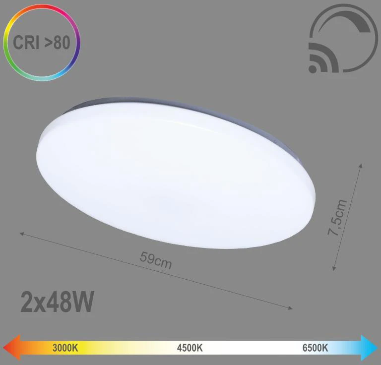 Šviestuvas plafonas Tope Sopot, 2x48W, LED, DIA585mm