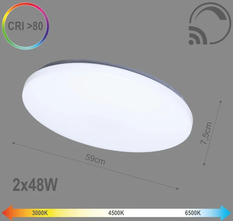 Šviestuvas plafonas Tope Sopot, 2x48W, LED, DIA585mm