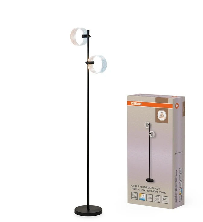 Osram 17W LED toršeras CIRCLE, juodas, 3000/4000/6500K