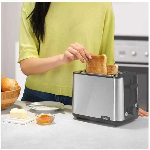 BRAUN pusryčių skrudintuvas HT 1510 BK, 8 skirtingi nustatymai, Juodas