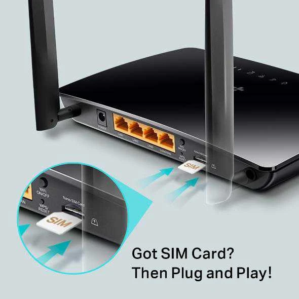 TP-LINK TL-MR6400 V4 belaidis maršrutizatorius Viena juosta (2,4 GHz) Greitas eternetas 3G 4G Juoda