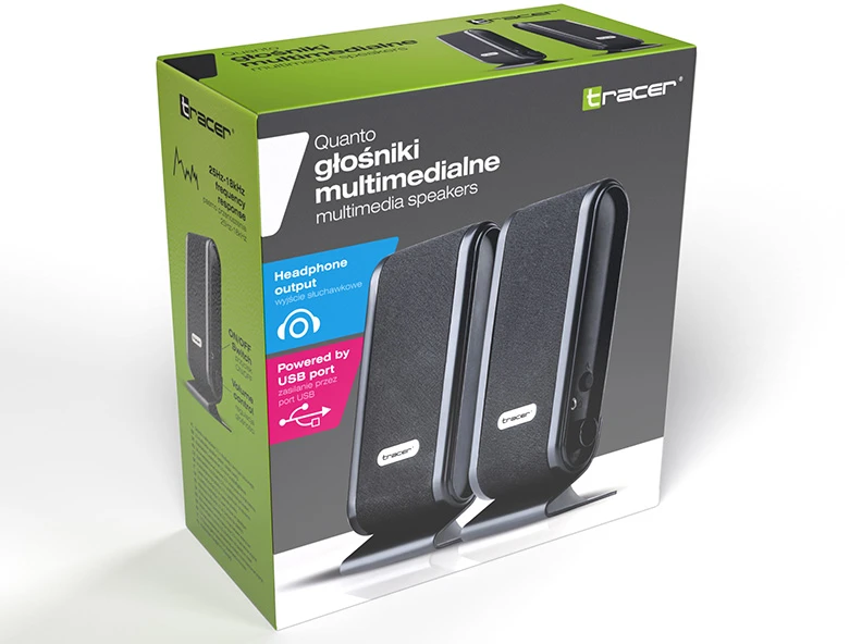 Kompiuterio kolonėlės TRACER TRAGLO43293 Garsiakalbiai 2+0 Quanto Juodas USB