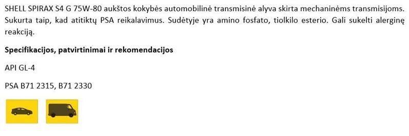Transmisijų alyva Shell SPIRAX S4 G 75W-80, 1 l