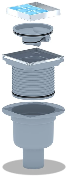 Ani_Plast DUŠ TRAP SAUS ĮKLIJUOJ PLYTEL 10X10 REG
