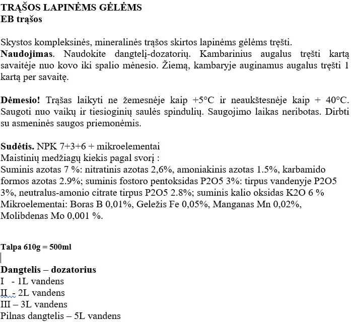 Trąšos žaliems augalams ir palmėms COMPO, 500 ml