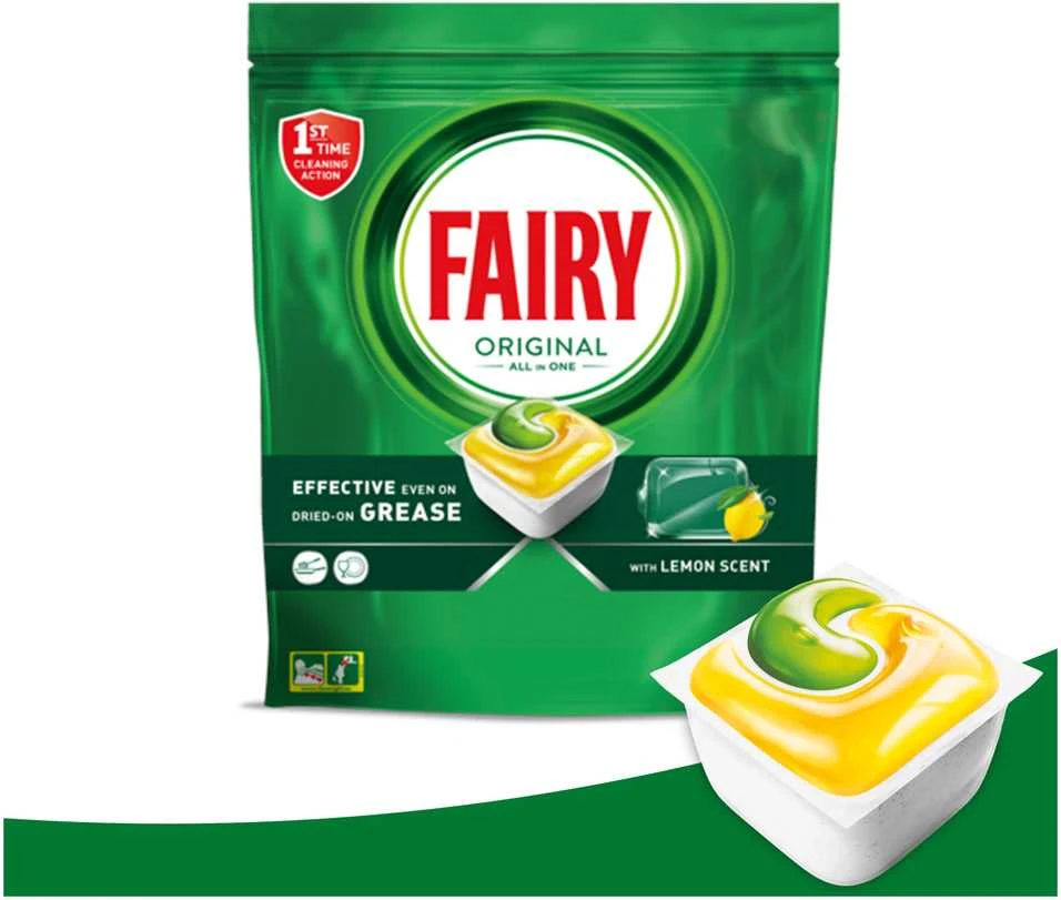 Indaplovių tabletės Fairy Platinum All In One Lemon, 100 vnt., citrinų kvapo