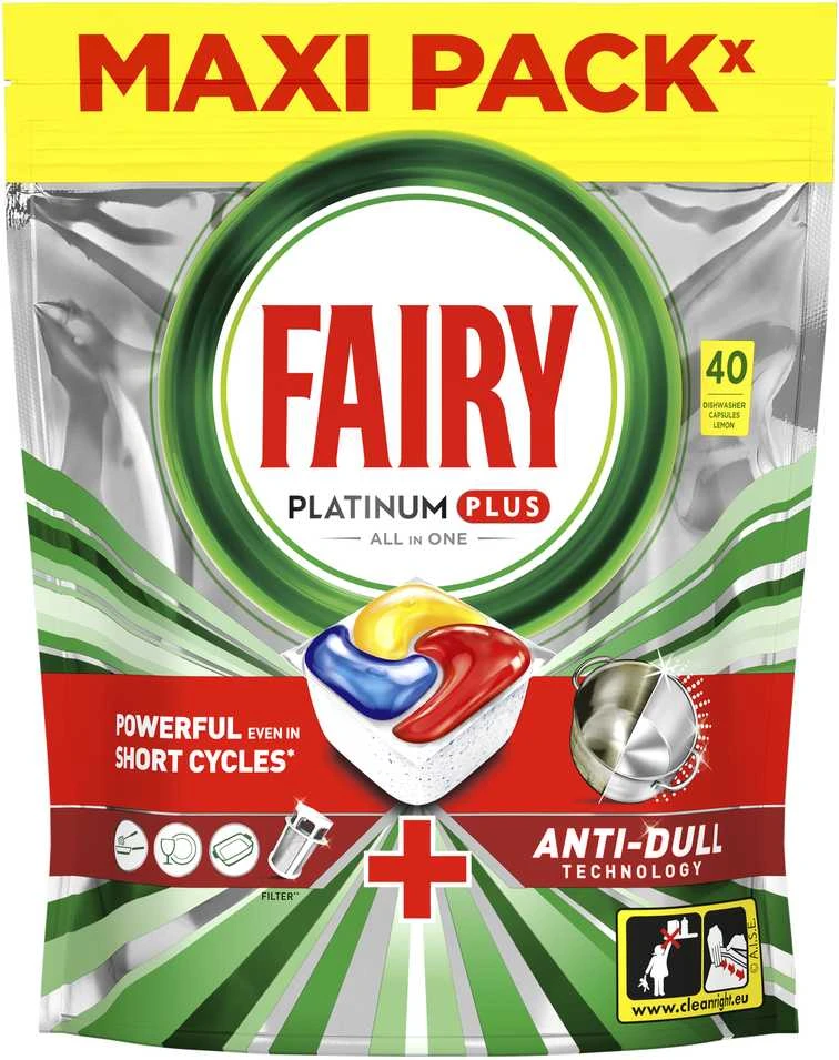 Indaplovių kapsulės Fairy Platinum Plus All in One, 40 vnt.