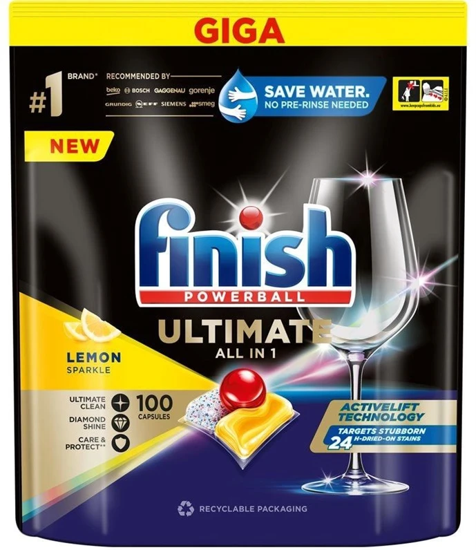 Indaplovių tabletės Finish Quantum Ultimate 100, Lemon