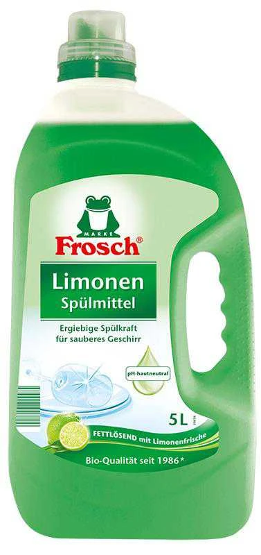 Indų plovimo priemonė FROSCH, citrinos kvapo, 5000 ml
