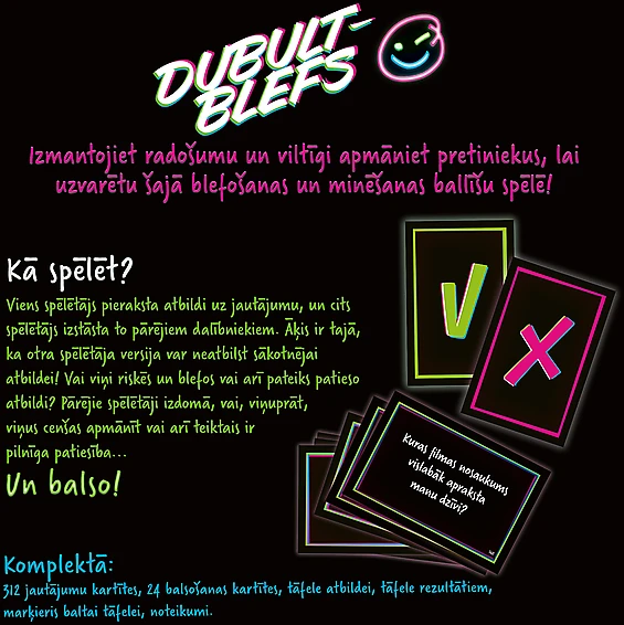 TREFL Stalo žaidimas „Dvigubas blefas“, Latvių kalba