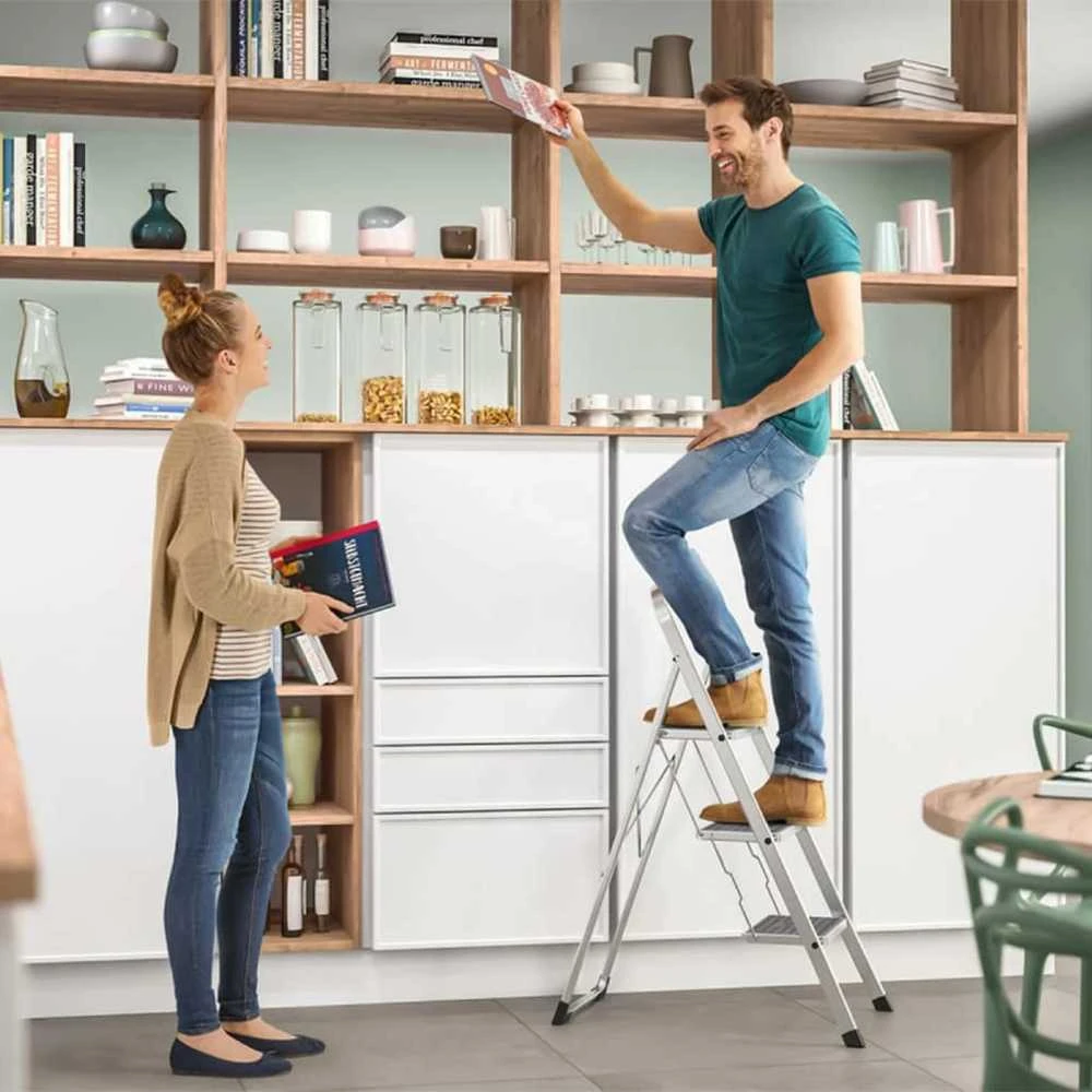 Hailo Laisvai pastatomos vienpusės aliuminio kopėčios, 3 laipteliai (4007126439345)