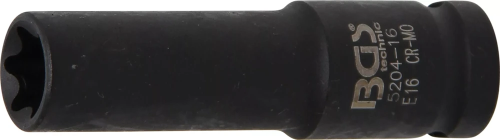Bgs Technic Galvutė smūginė E-Type, ilga | 12,5 mm (1/2") | E16 (5204-16)