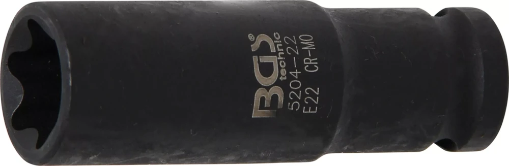 Bgs Technic Galvutė smūginė E-Type, ilga | 12,5 mm (1/2") | E22 (5204-22)