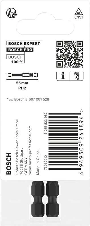 Bosch PRO PH2 Impact antg. 55 mm, 2 vnt.