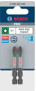 „Bosch PRO PZ2“ smūginis antgalis, 55 mm, 2 vnt.
