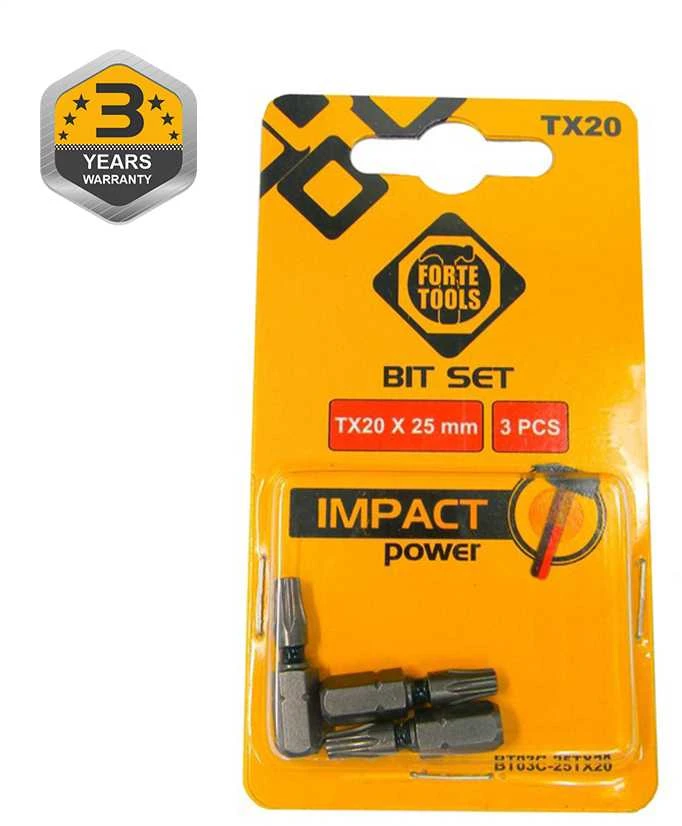 Forte Tools Forte_Tools SMŪGINIAI ATSUKTUVO ANTGALIAI; TX20X25 mm; 3 vnt.