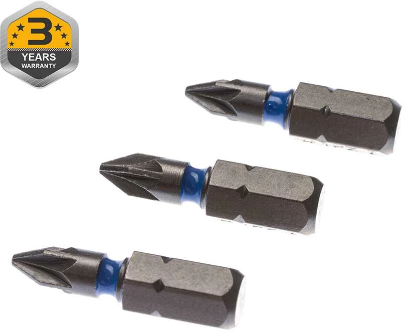 Forte Tools „Forte“ smūginio atsuktuvo antgalis PZ1x25mm, 3 vnt.
