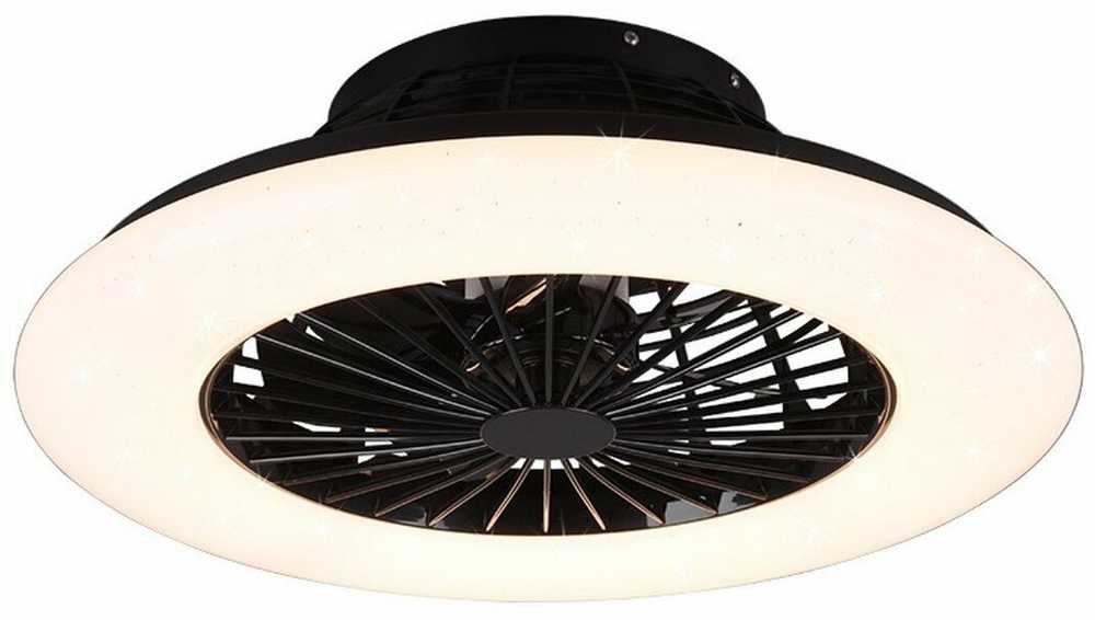 Lubinis šviestuvas Trio Stralsund -LED-tuuletinvalaisin 50 cm, 30 W, mattamusta