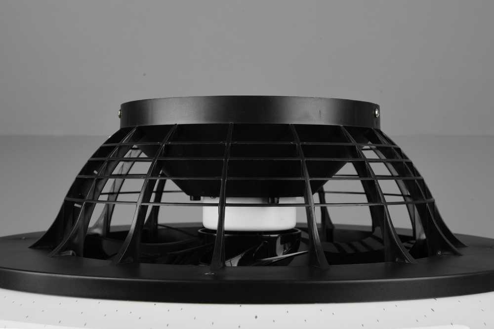 Lubinis šviestuvas Trio Stralsund -LED-tuuletinvalaisin 50 cm, 30 W, mattamusta