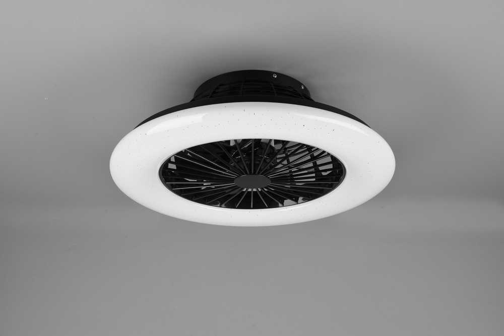 Lubinis šviestuvas Trio Stralsund -LED-tuuletinvalaisin 50 cm, 30 W, mattamusta