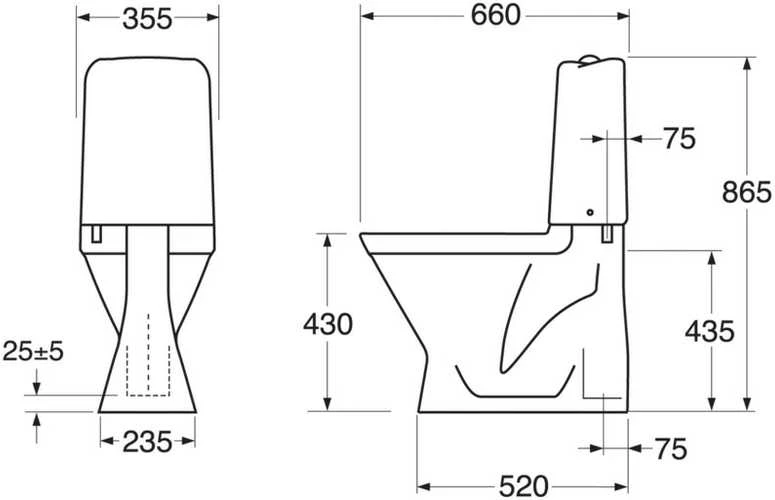 Villeroy & Boch Nordic 3 pastatomas wc be sėdynės. vertikalus išvadas. 3/6 l. baltas