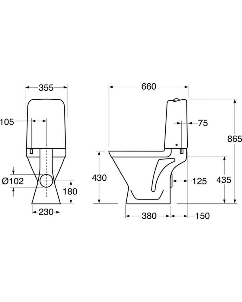 Villeroy & Boch Nordic 3 pastatomas wc be sėdynės. vertikalus išvadas. 3/6 l. baltas