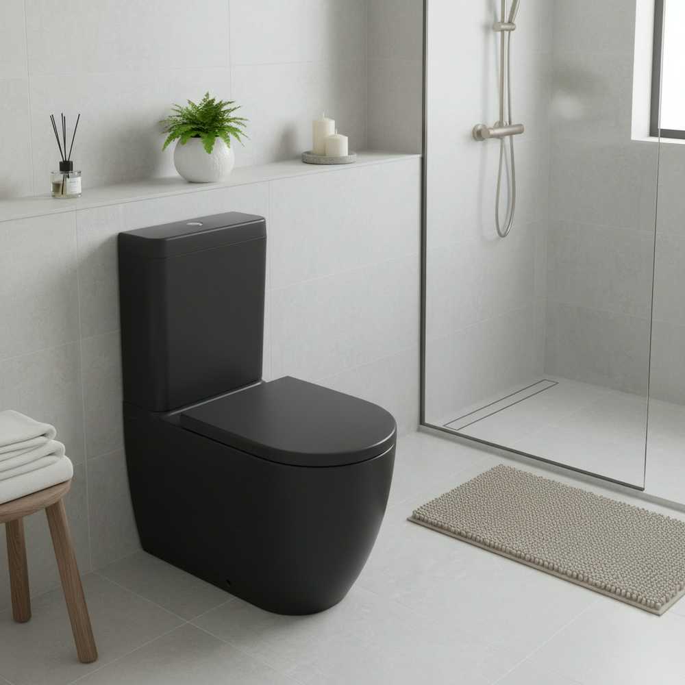 Masterjero Rinkinys kompaktowy WC Domoletti TOILET ARC WITH TANK Juodas Matinis