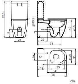 Masterjero Rinkinys kompaktowy WC Domoletti TOILET STANDING ARC WITH TANK Baltas